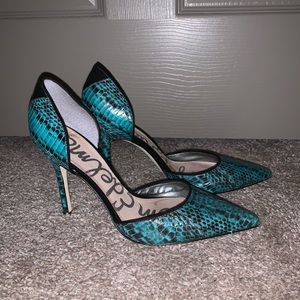 Sam Edelman Turquoise Snakeskin Pumps